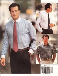 7954 VOGUE MR YOKE SS-LS SHIRT PATTERN 13 1/2 TO 17 1/2 3 SZS CHOICE